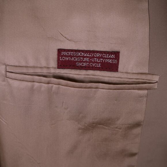 Jos A Bank Mens 42L Beige Single Vent 2-Button Sports Coat Blazer - Picture 5 of 9
